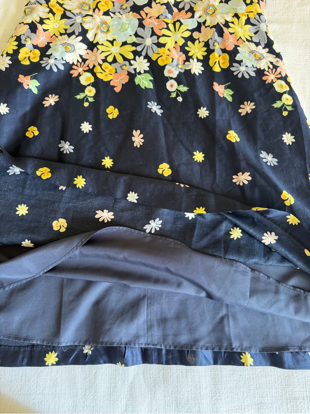 LOFT Navy Floral Printed A-Line Sundress - Picture 6 of 10